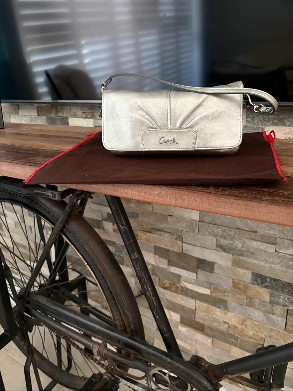 Coach Silver Mini Shoulder Bag